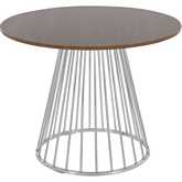 Canary Cosmo Dining Table in Silver Metal & Walnut Wood